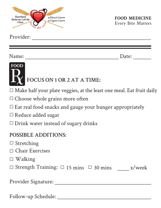 First page of Food Rx: Every Bite Matters